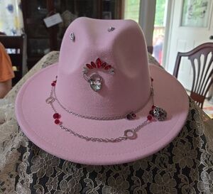 Pink Embellished Women's Hat